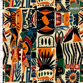 Patterned Digital Printed Fabric Adorned with Vivid and Modern African Style Patterns